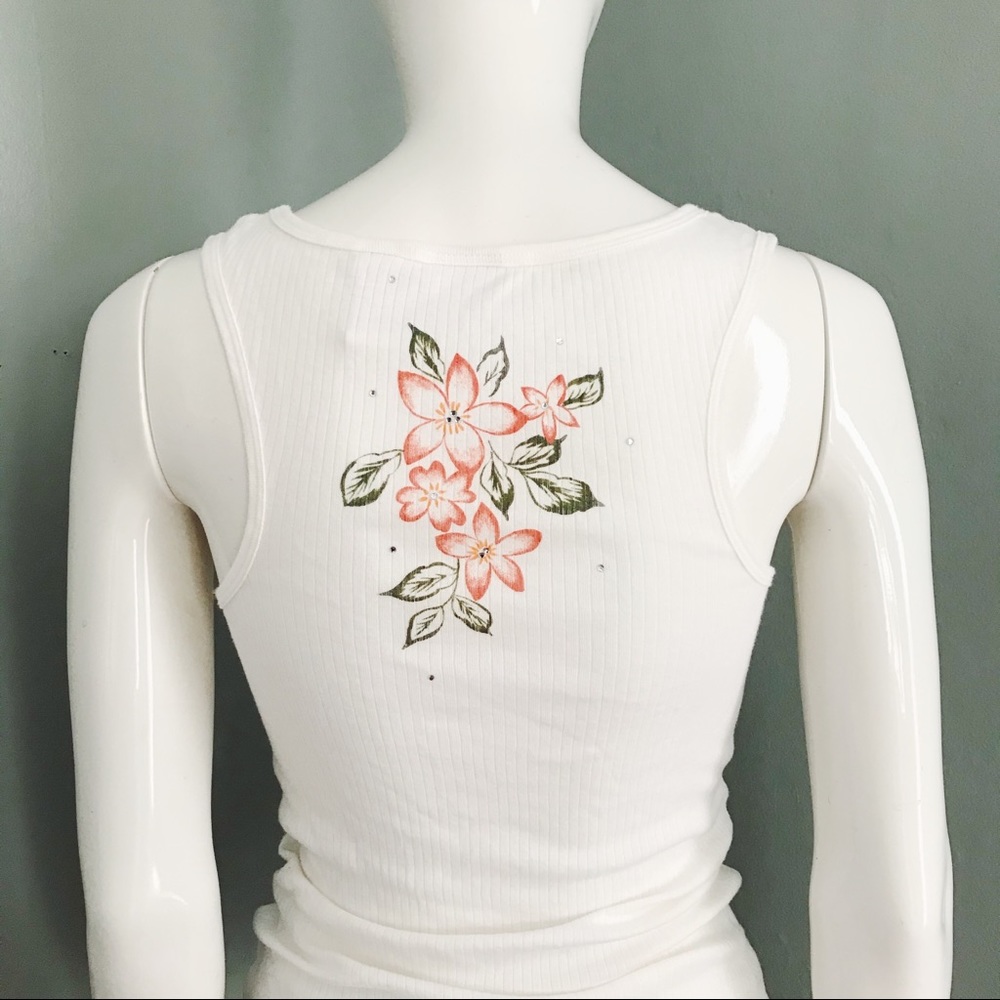 Y2K Ribbed Graphic Tank Top | Size S - Picture 7 of 8